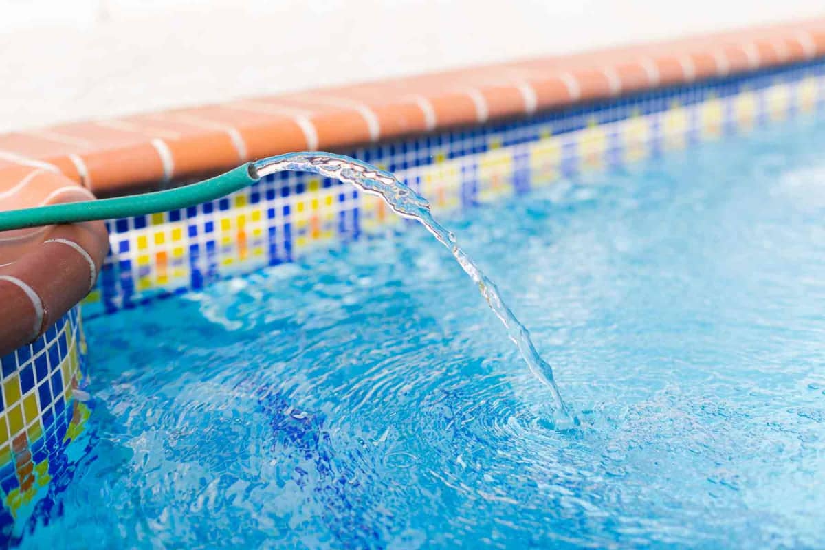 Crystal clear water filling a swimming pool